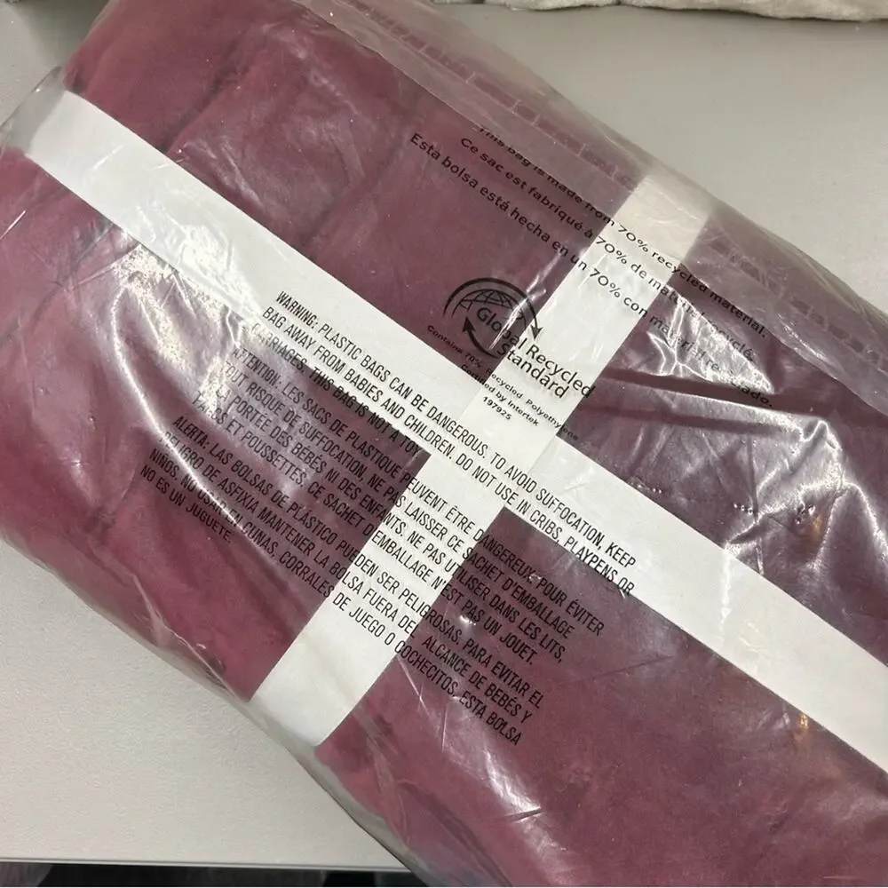 Pottery Barn Velvet Tufted Quilt FULL QUEEN Merlot Deep Dark Red Bedding NWT